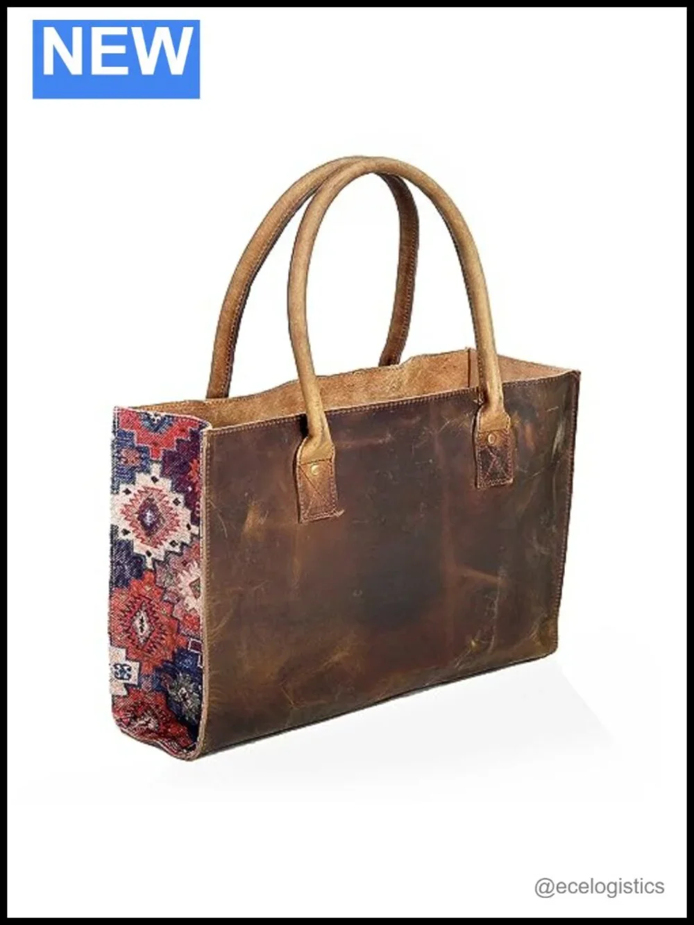 Full Grain Leather Shoulder Bag Tote Satchel Handbag Travel Shopping Carry